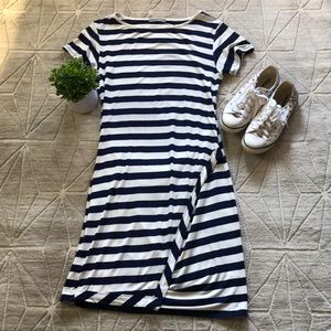 🎈Loveapella Navy & White Stripe T-shirt Dress
